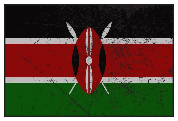 Kenya Flag Grunged — Stock Vector