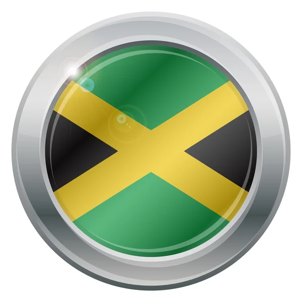 Jamaica Bandera Icono de Plata — Archivo Imágenes Vectoriales