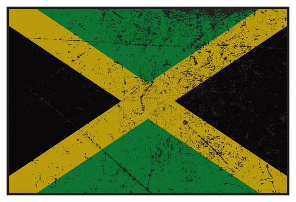 Jamaica Flag Grunged — Stock Vector