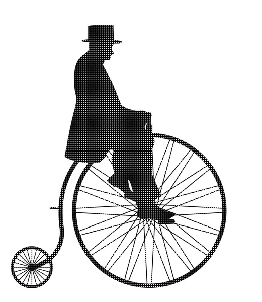 Pán na Penny Farthing Retro silueta — Stockový vektor