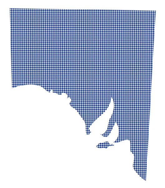Australia Mapa de puntos en azul — Vector de stock