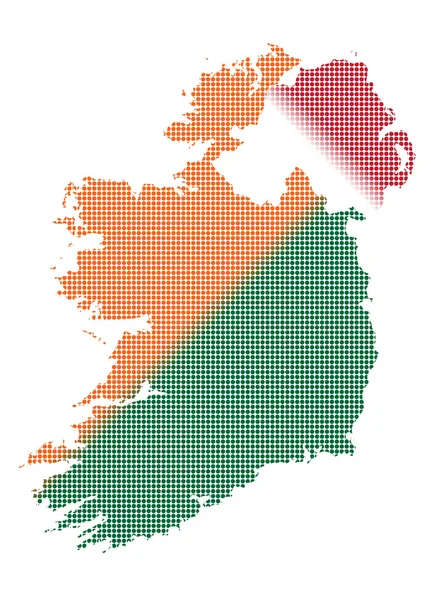 Irlanda Mapa do ponto na cor —  Vetores de Stock