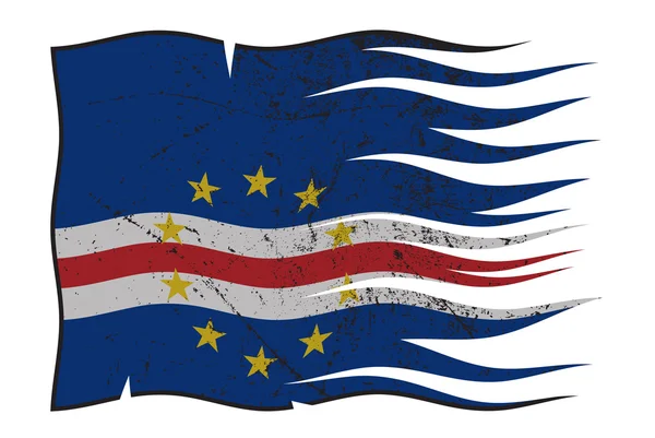 Флаг Кабо-Верде волнистый и грандиозный — стоковый вектор