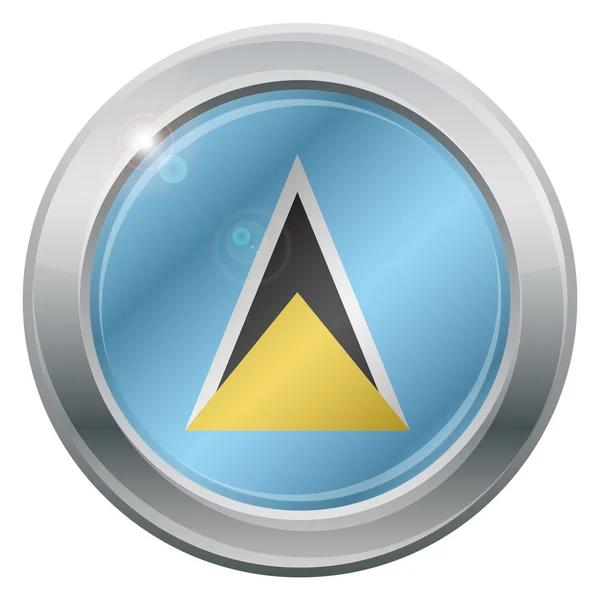 St. Lucia vlajky stříbrná ikona — Stockový vektor