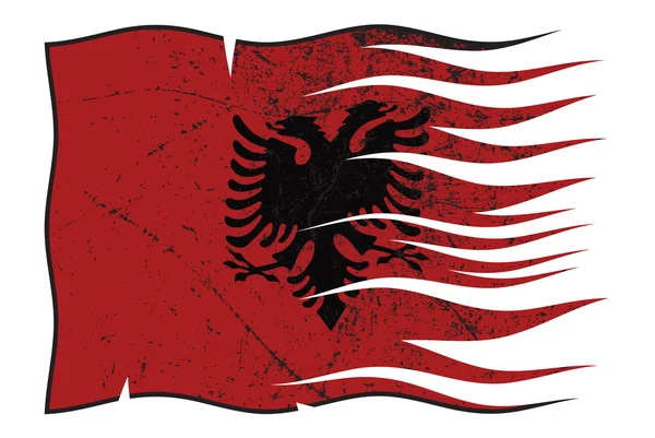 Албанский флаг волнистый и грандиозный — стоковый вектор