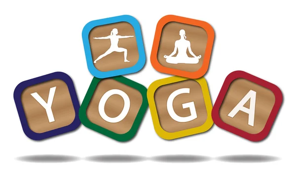 Bloques de yoga para niños — Vector de stock