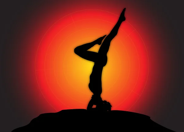 Yoga Cabecera Variación Sol Fondo — Vector de stock