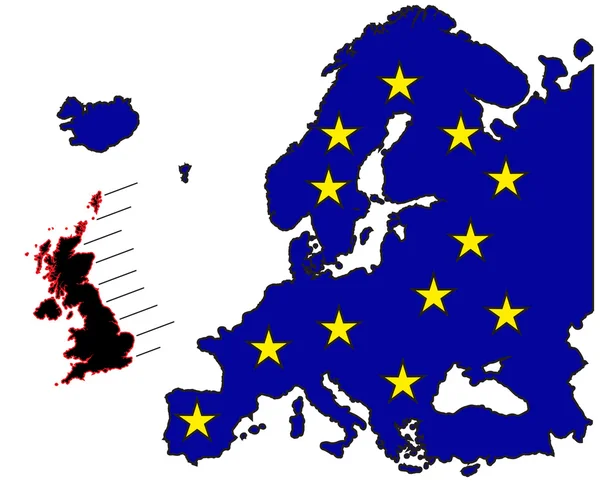 Gran Bretaña se aleja de la UE — Vector de stock