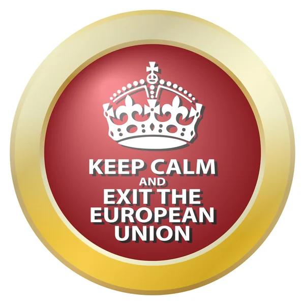 Mantener la calma y salir del icono de la Unión Europea — Archivo Imágenes Vectoriales