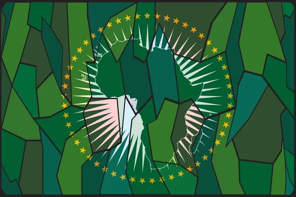 Afrikanska unionens flagga målat glas — Stock vektor