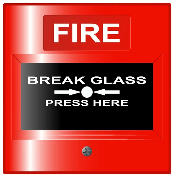 Czerwony przycisk alarmowy pożaru — Wektor stockowy