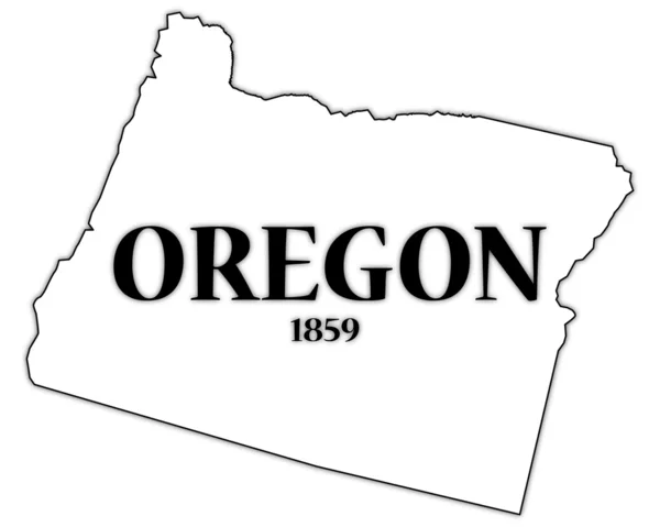 Estado e data de Oregon — Vetor de Stock