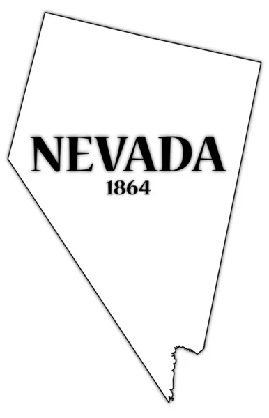 Zustand und Datum der Nevada — Stockvektor