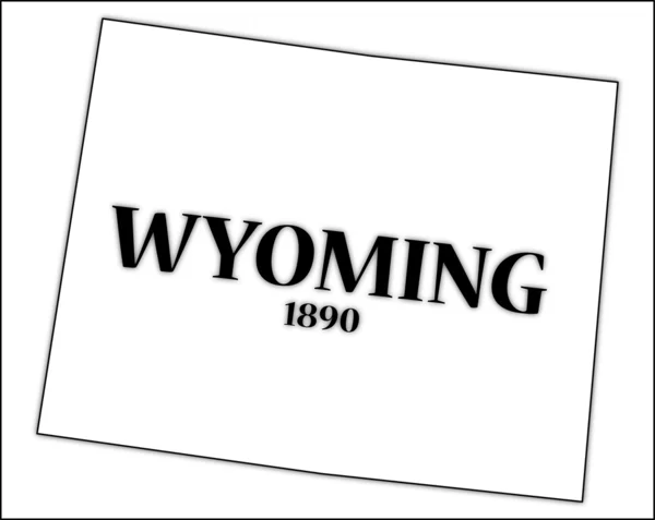 Wyoming Estado e Data —  Vetores de Stock