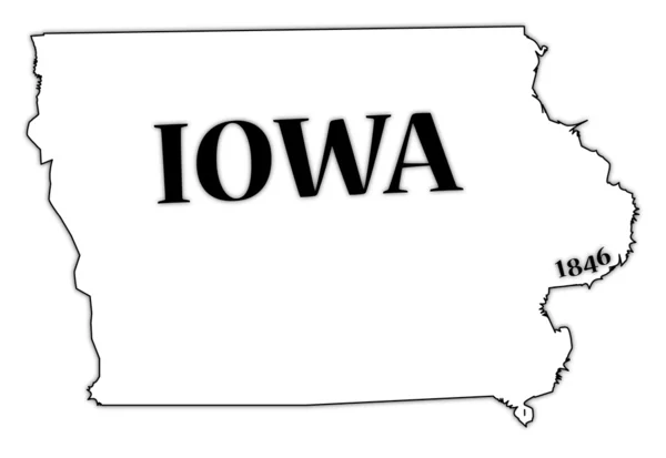 Estado e data de Iowa — Vetor de Stock