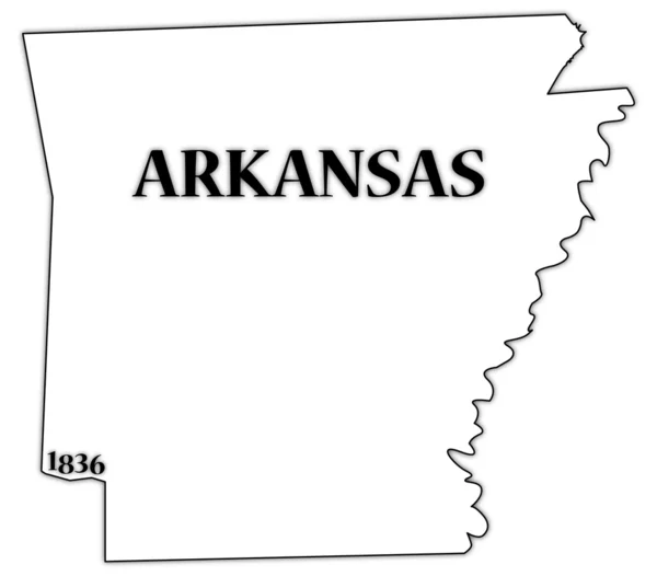 Arkansas Estado e Data — Vetor de Stock