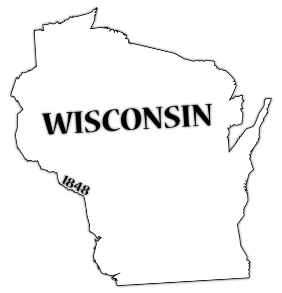 Estado e Data de Wisconsin — Vetor de Stock