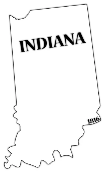 Estado e data de Indiana — Vetor de Stock