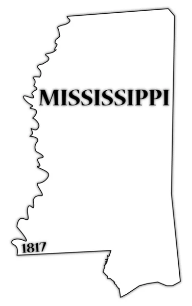 Mississippi Estado e Data — Vetor de Stock