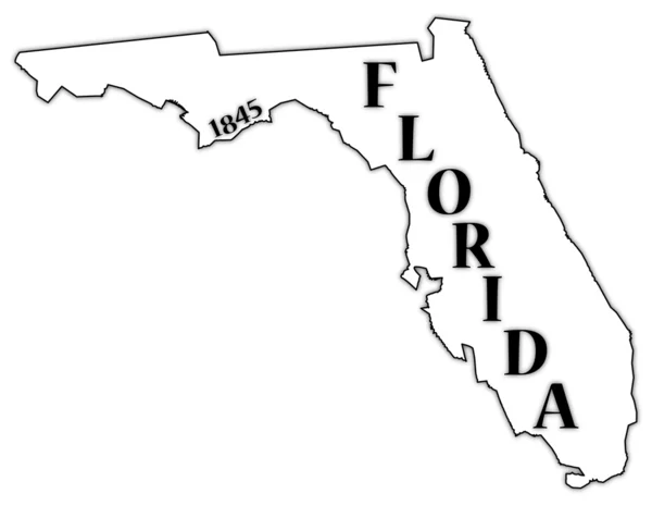 Estado de Florida y fecha — Archivo Imágenes Vectoriales