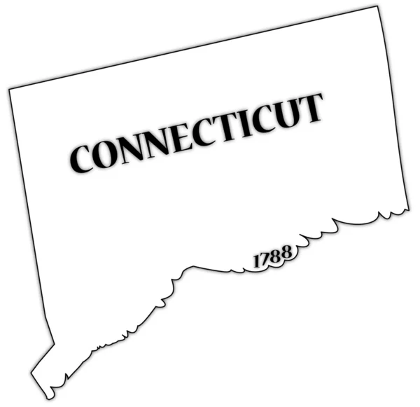 Connecticut State and Date - Stok Vektor