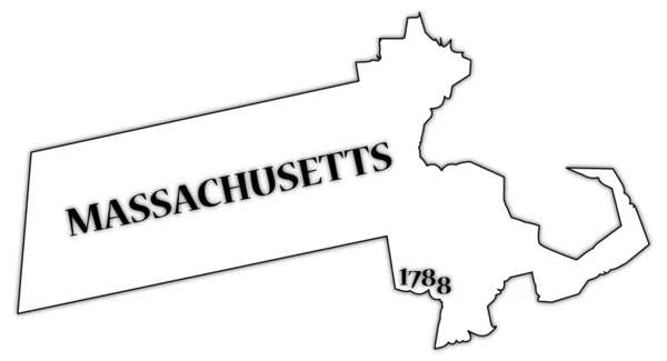 Massachusetts État et date — Image vectorielle