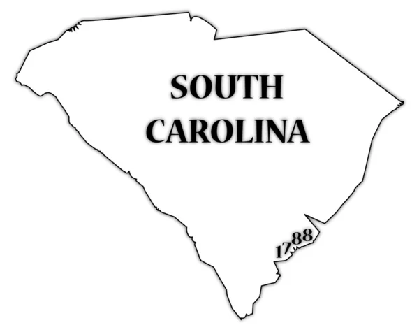 South Carolina Stato e data — Vettoriale Stock