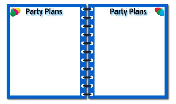 Plans de fête Bloc-notes bleu — Image vectorielle