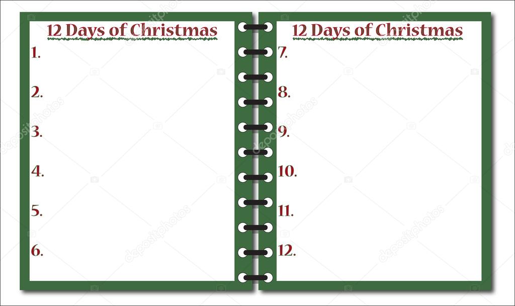 12 Days of Christmas Notepad