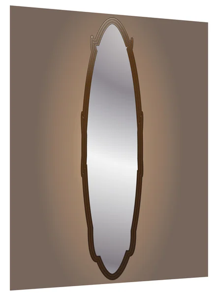 Wand spiegel ovaal — Stockvector