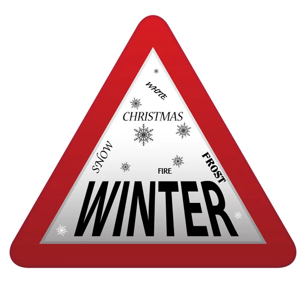 Winter Roadsign — Stockvector