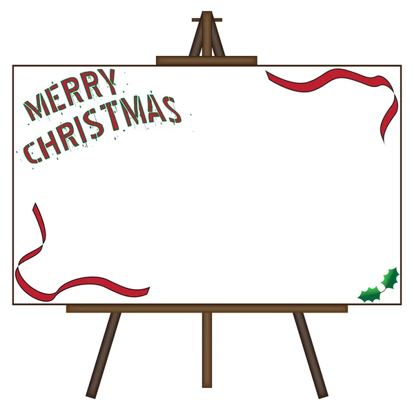 Christmas Giant Blank Canvas on Easel — Stock Vector