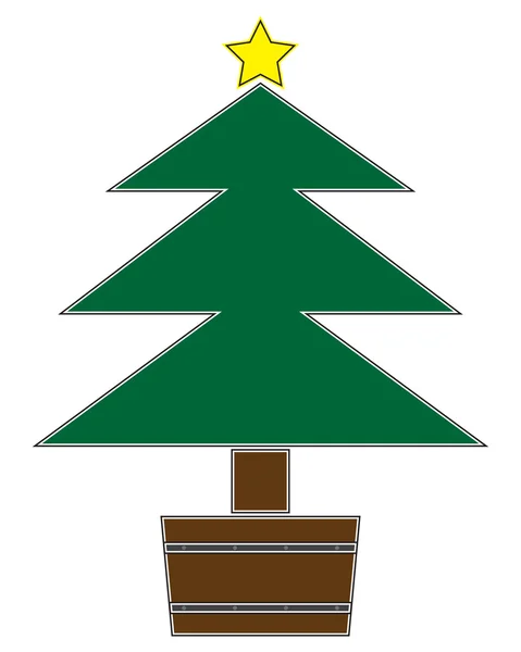 Christmas Tree With Star — Stock Vector