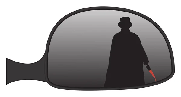 Jack The Ripper In Car Side Mirror — Stock Vector