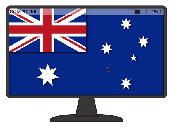 オーストラリアのコンピューター フラグ — ストックベクタ