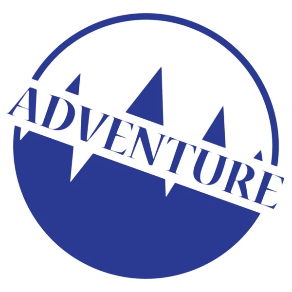Abenteuer-Stempel Logo blau — Stockvektor