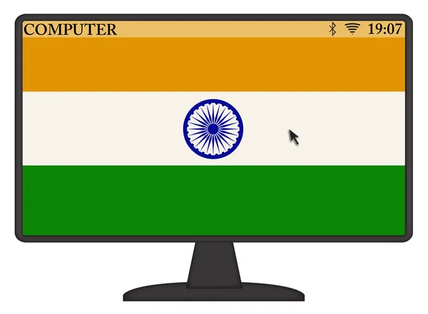 India Computer vlag — Stockvector