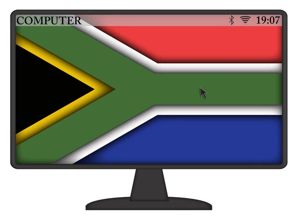 Прапор Південної Африки комп'ютера — стоковий вектор