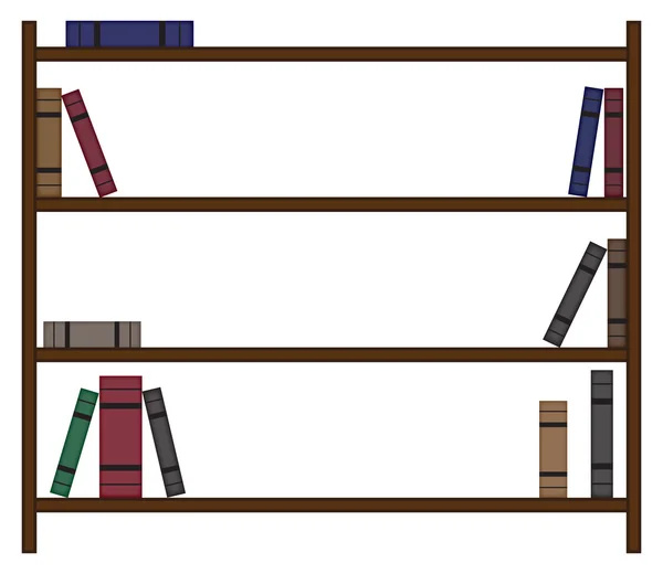 Empty Bookshelf With Few Books — Stock Vector