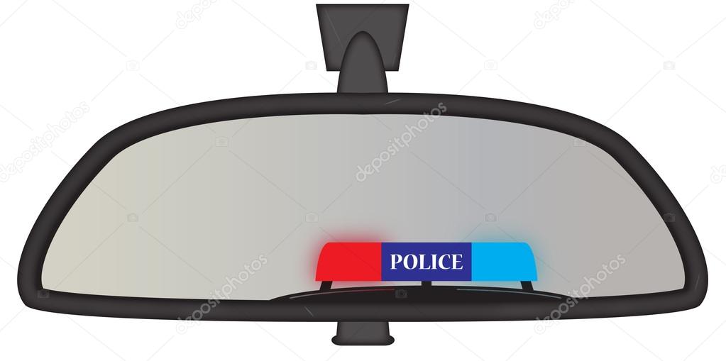 Police Sirens In Rear View Mirror