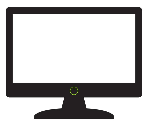 Silhueta de tela de computador com botão ligado — Vetor de Stock