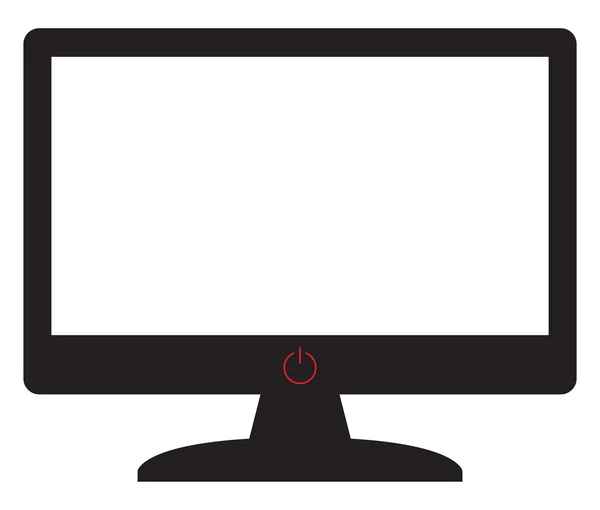 ボタンをオフにコンピューター画面のシルエット — ストックベクタ