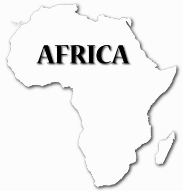 Afrika harita gölge ile
