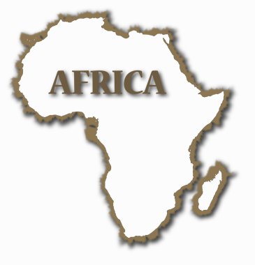 Pürüzlü kenarlar ile Afrika