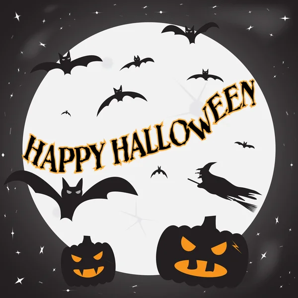 Gelukkige Halloween-maan — Stockvector