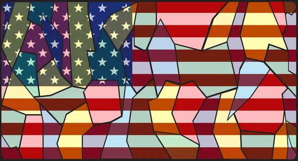 ABD bayrağı vitray — Stok Vektör