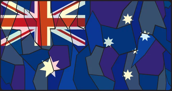 Australia Flag Stained Glass Window — Stock Vector