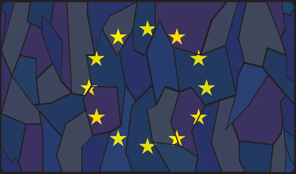 Ventana de vitral de la UE — Vector de stock