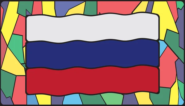 Ryssland flagga på målat glas — Stock vektor