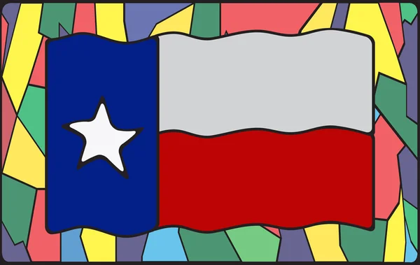 Bandeira Texas em vidro manchado — Vetor de Stock